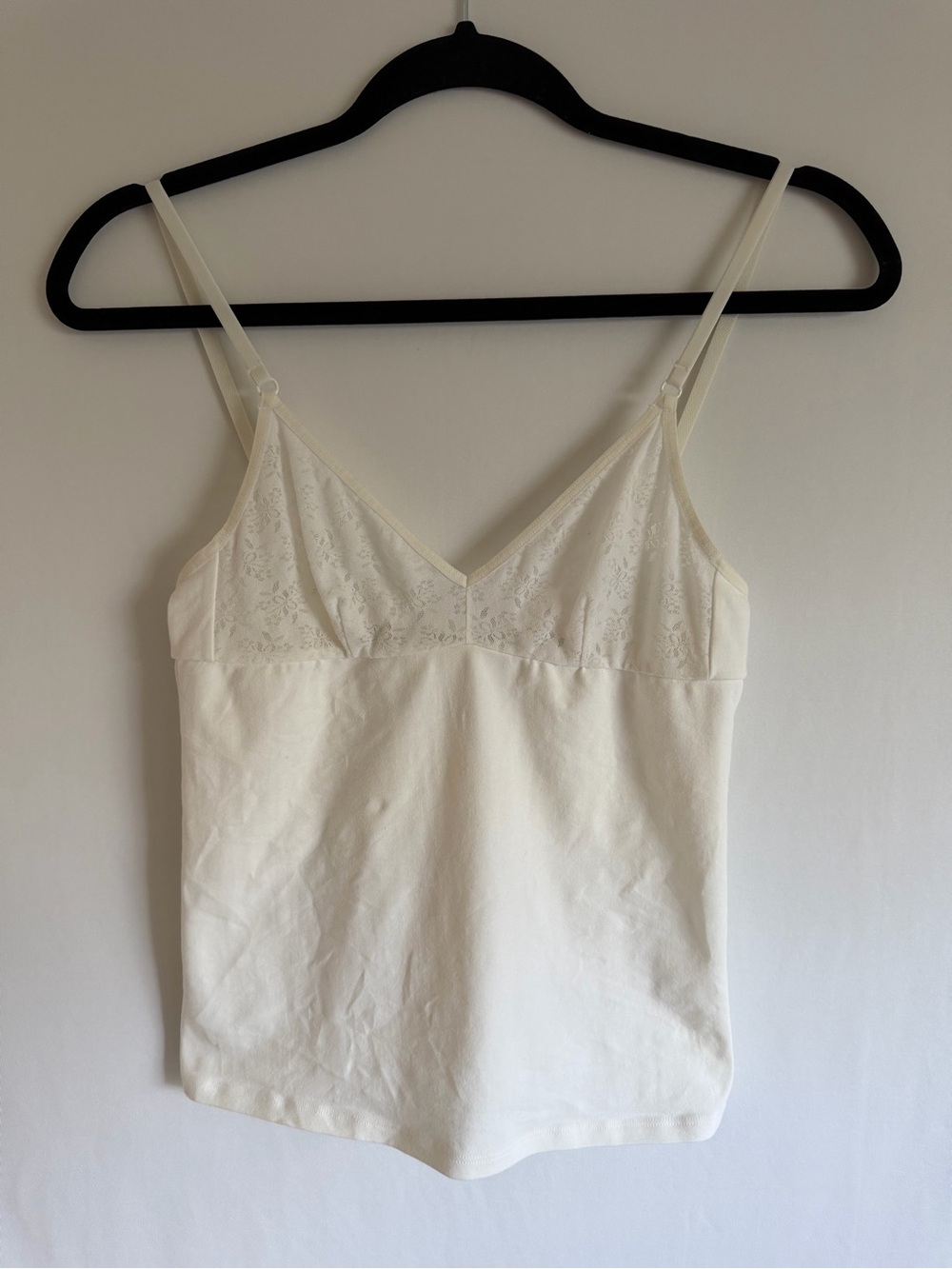 Vintage Victoria’s Secret pink Y2K Cotton Lace Cami White Off White Bralette 90s